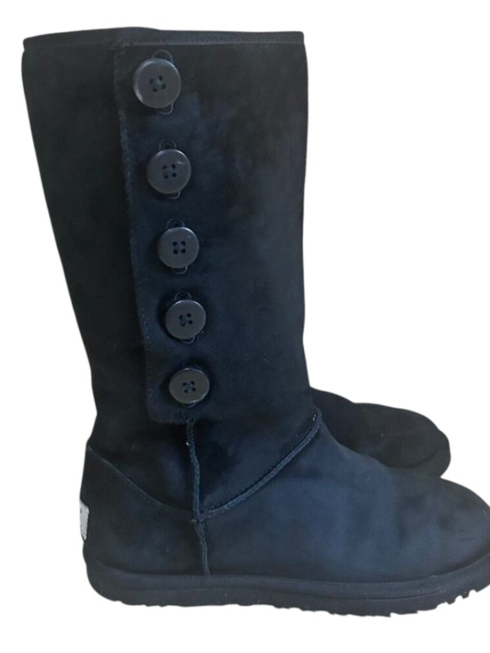 UGG Black W Lo Pro Suede Button Boot - Picture 3 of 13